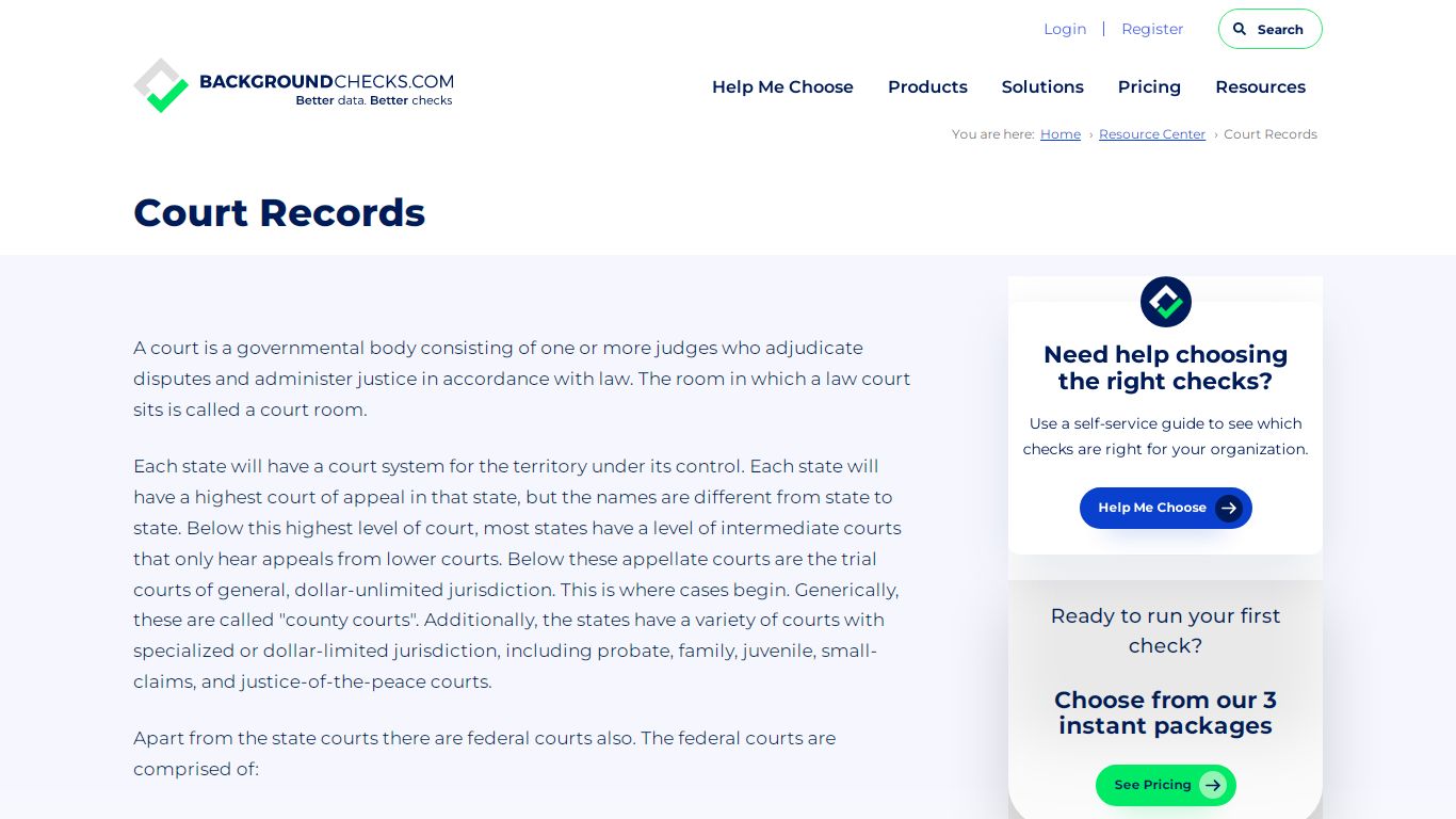 Court Records - background checks